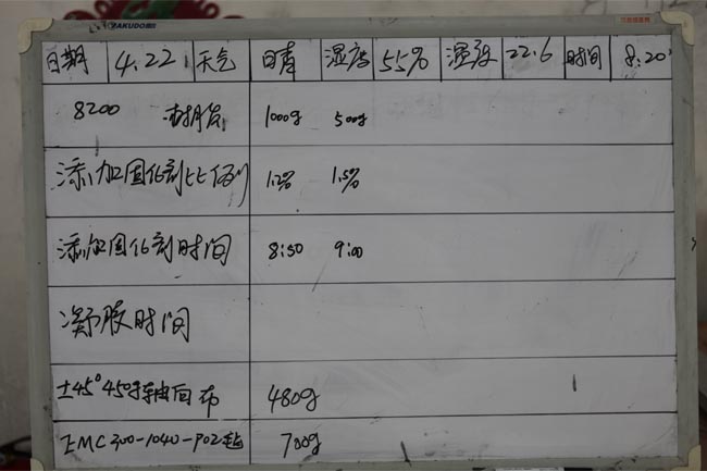 記錄操作時間、材料、工作環境及天氣等詳細數據